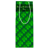 Vier lef Clover Pattern Wine Gift Bag Wijn Cadeautas (Voorkant)
