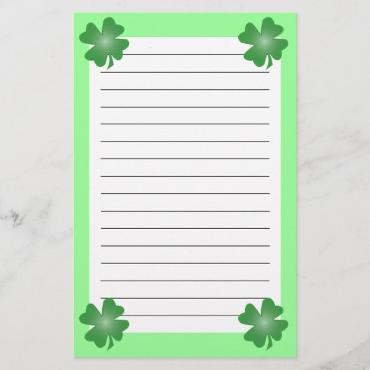 Vier lef-klaver briefpapier (Voorkant)