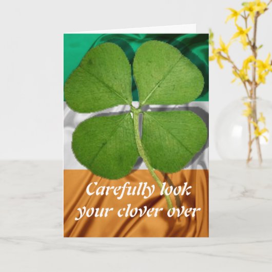 Vier lef-klaver kaart (Gele Bloem)