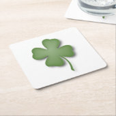 Vier lef-klaver kartonnen onderzetters (Schuin)