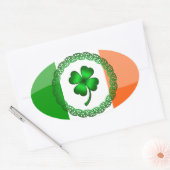 Vier lef-klaver ovale sticker (Envelop)