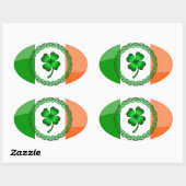 Vier lef-klaver ovale sticker (Vel)