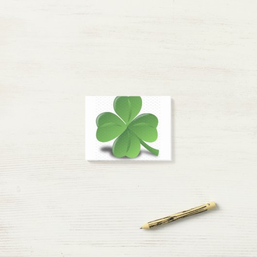 Vier lef-klaver post-it® notes (Op bureau)