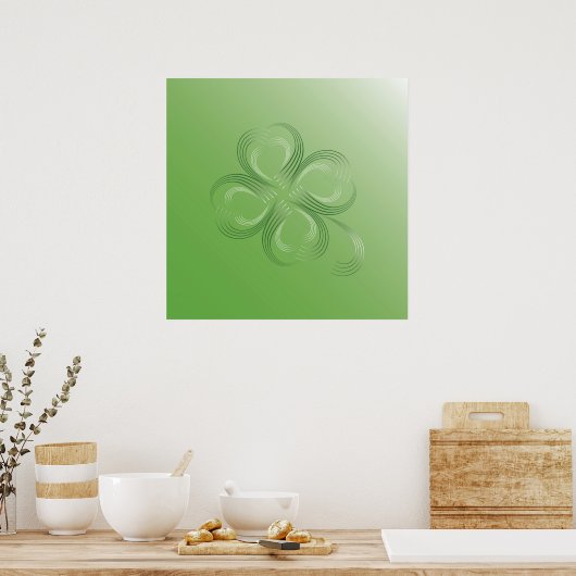 Vier lef-klaver poster (Keuken)