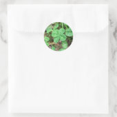 Vier lef-klaver ronde sticker (Tas)