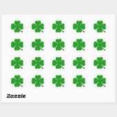 Vier lef-klaver ronde sticker (Vel)