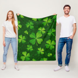 Vier lef-klaverpatronen fleece deken