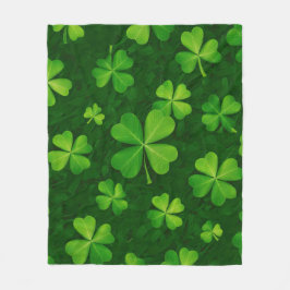 Vier lef-klaverpatronen fleece deken