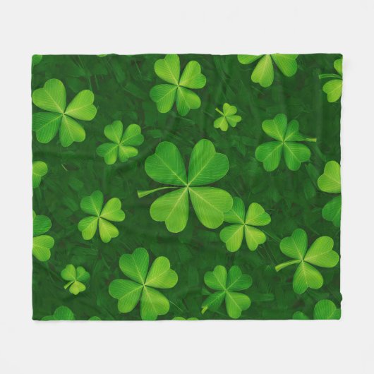 Vier lef-klaverpatronen fleece deken (Voorkant (Horizontaal))