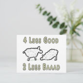 Vier Legs Good Funny Sheep Pun Briefkaart (Staand voorkant)