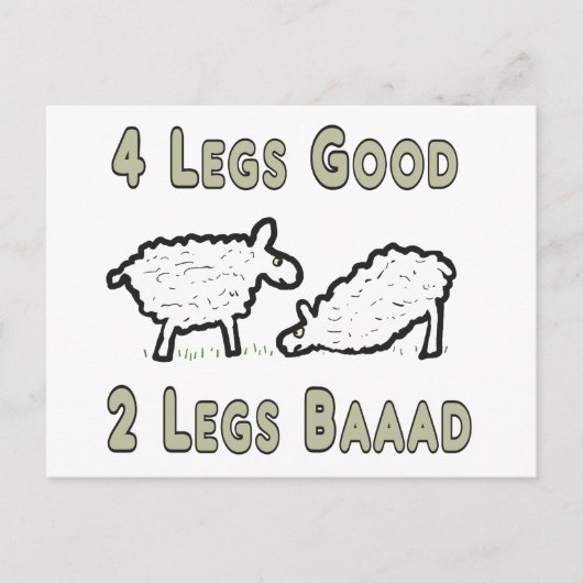 Vier Legs Good Funny Sheep Pun Briefkaart (Voorkant)