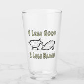Vier Legs Good Funny Sheep Pun Glas (Voorkant)