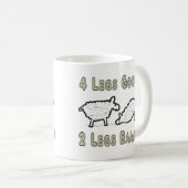 Vier Legs Good Funny Sheep Pun Koffiemok (Voorkant rechts)