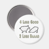 Vier Legs Good Funny Sheep Pun Magneet (Voorkant / Achterkant)