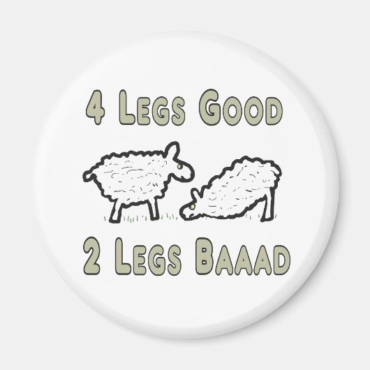 Vier Legs Good Funny Sheep Pun Magneet (Voorkant)