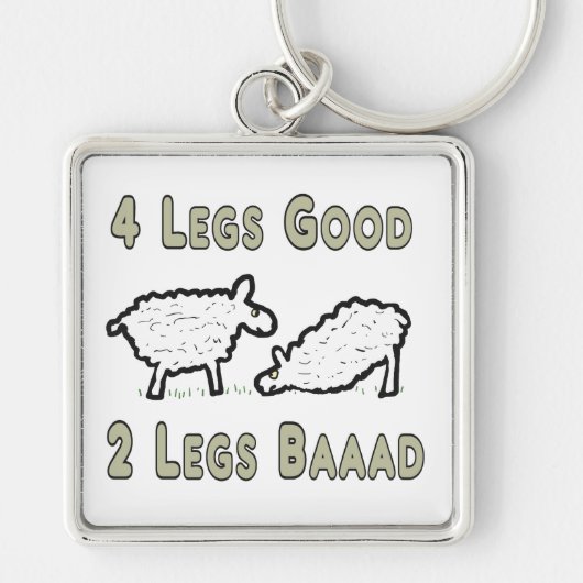 Vier Legs Good Funny Sheep Pun Sleutelhanger (Voorkant)