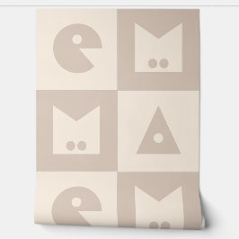 Vier letter baby naam tekst kinderkamer wallpaper behang