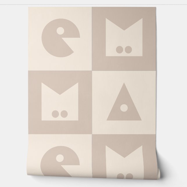 Vier letter baby naam tekst kinderkamer wallpaper behang (Afrollen)