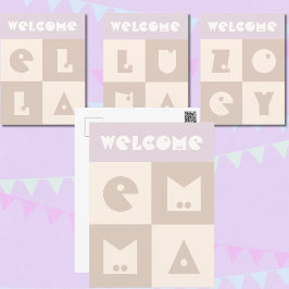 Vier letter pasgeboren baby meisje naam felicitati briefkaart