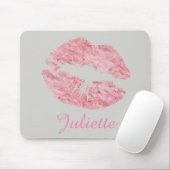 Vier Leuke Roze Lippen Lipstick Mond Muismat (Met muis)