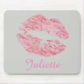 Vier Leuke Roze Lippen Lipstick Mond Muismat (Voorkant)