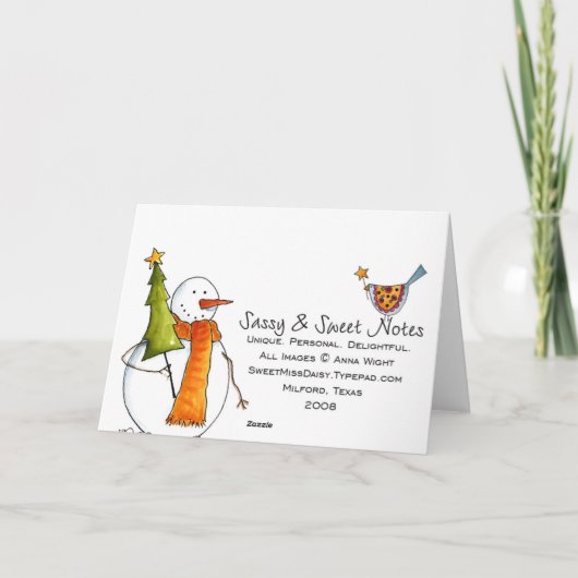 Vier Leuke Sneeuwmannen Feestdagen Kaart (Achterkant)