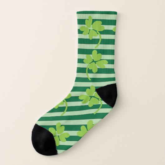 Vier leve Lucky Clover St Patricks Day Pattern Sokken (Links - buitenkant)