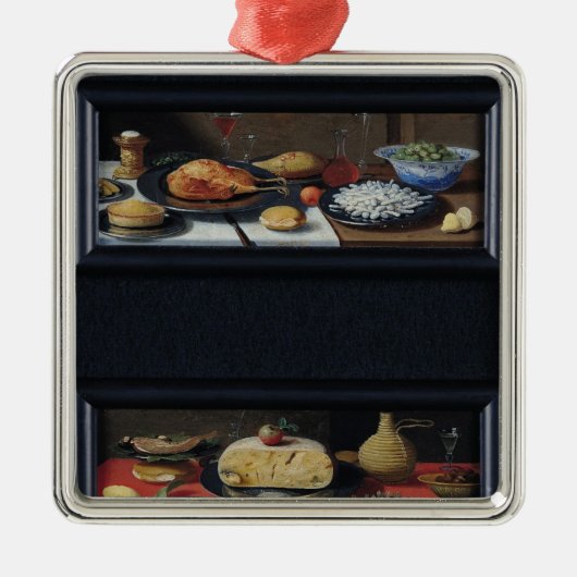 Vier levens van voedsel en fruit metalen ornament (Voorkant)