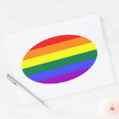VIER LGBT-vlag Ovale Sticker (Envelop)