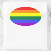 VIER LGBT-vlag Ovale Sticker (Tas)