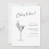 Vier liefde! Elegant wit Vrijgezellenfeest uitnodi Kaart (Voorkant)