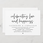 Vier Liefde en Geluk, Elopement Brunch Kaart (Voorkant / Achterkant)