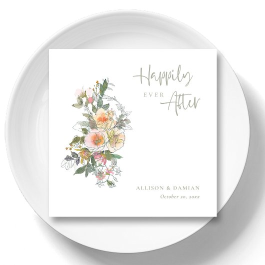 Vier liefde! Gepersonaliseerde Wildflower bruiloft Servet