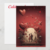 Vier Liefde: hipster vintage valentijnsdag Feestdagenkaart (Voorkant / Achterkant)