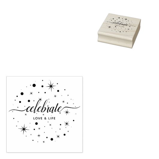 Vier Liefde & Leven | Sterren vallende sneeuw Rubberstempel (Gestempeld)