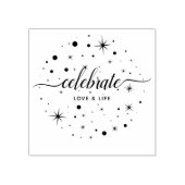 Vier Liefde & Leven | Sterren vallende sneeuw Rubberstempel (Afrduk)