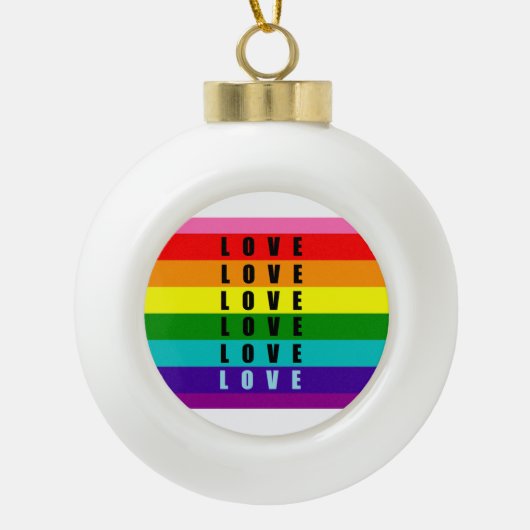 Vier liefde, trots en authenticiteit keramische bal ornament (Voorkant)