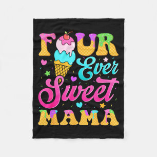 Vier lieve mama 4de verjaardag meisje ijs druppel fleece deken