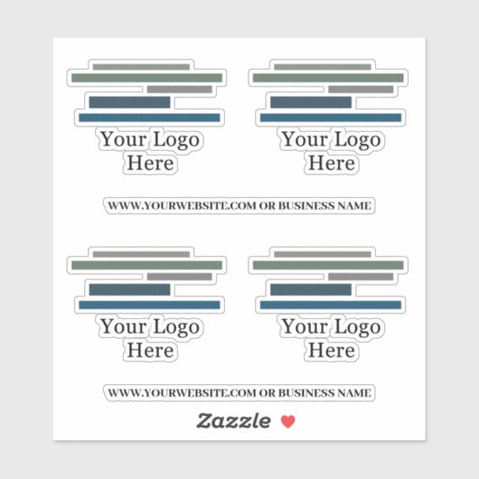 Vier logo's en twee bedrijfsnaam Sjabloon Sticker (Vel)