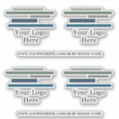 Vier logo's en twee bedrijfsnaam Sjabloon Sticker (Voorkant)
