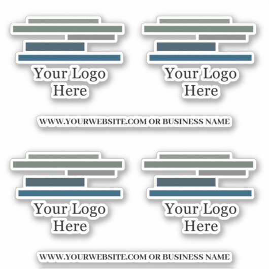 Vier logo's en twee bedrijfsnaam Sjabloon Sticker (Voorkant)