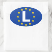 VIER Luxemburgse vlag "L" Europese Unie Ovale Sticker (Tas)