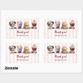 Vier Maak je eigen Ice Cream Sundaes verjaardag Rechthoekige Sticker (Vel)