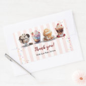 Vier Maak je eigen Ice Cream Sundaes verjaardag Rechthoekige Sticker (Envelop)