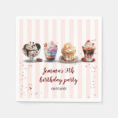 Vier Maak je eigen Ice Cream Sundaes verjaardag Servet (Voorkant)