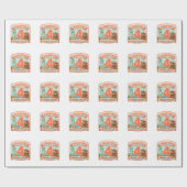 Vier maanden rond de wereld cadeaupapier (Vlak)