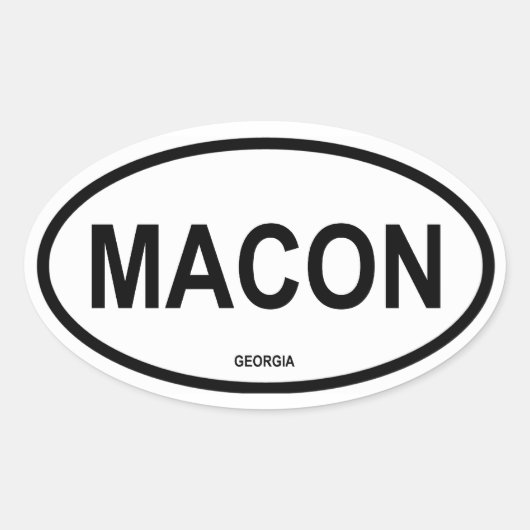 VIER Macon, Georgië Ovale Sticker (Voorkant)