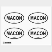 VIER Macon, Georgië Ovale Sticker (Vel)