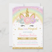 Vier magische eenhoorn verjaardagen kaart (Voorkant)