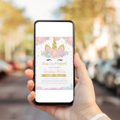 Vier magische eenhoorn verjaardagen kaart